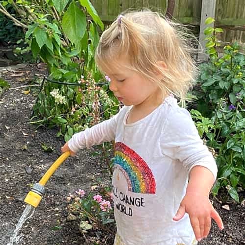 2 year old watering