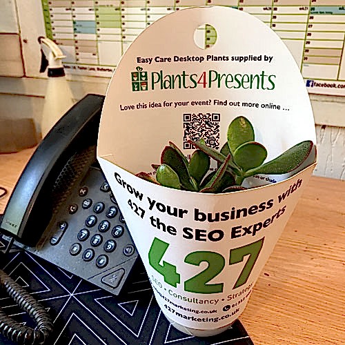 plants in promotional carry home sleeves